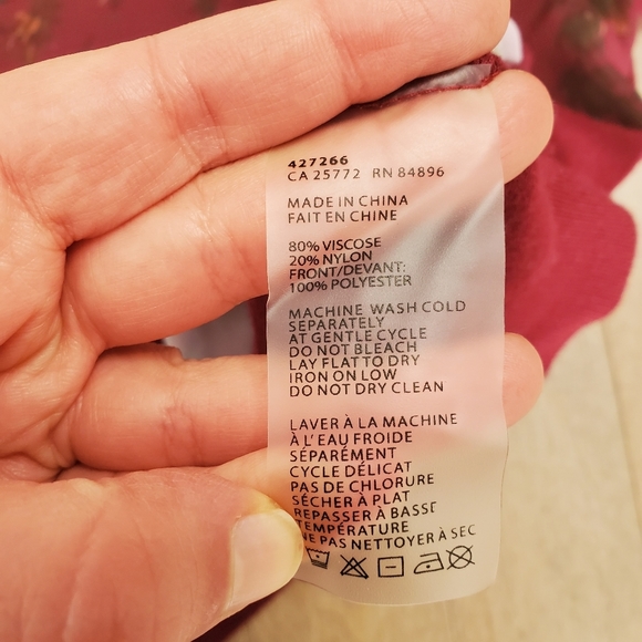 Amanda Green burgundy sweater with birds XL - Picture 8 of 10